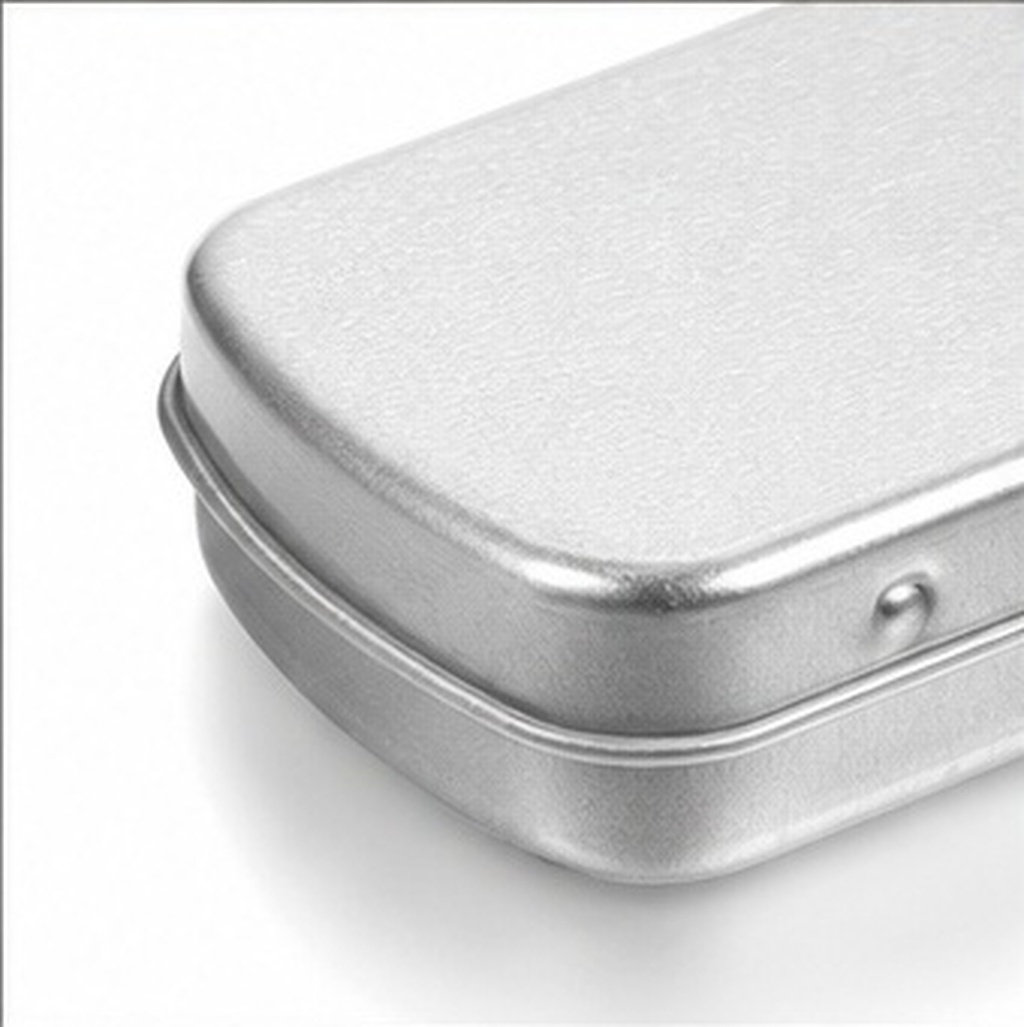 Tin Container Lid - 5 boîtes métalliques portables, compactes, en