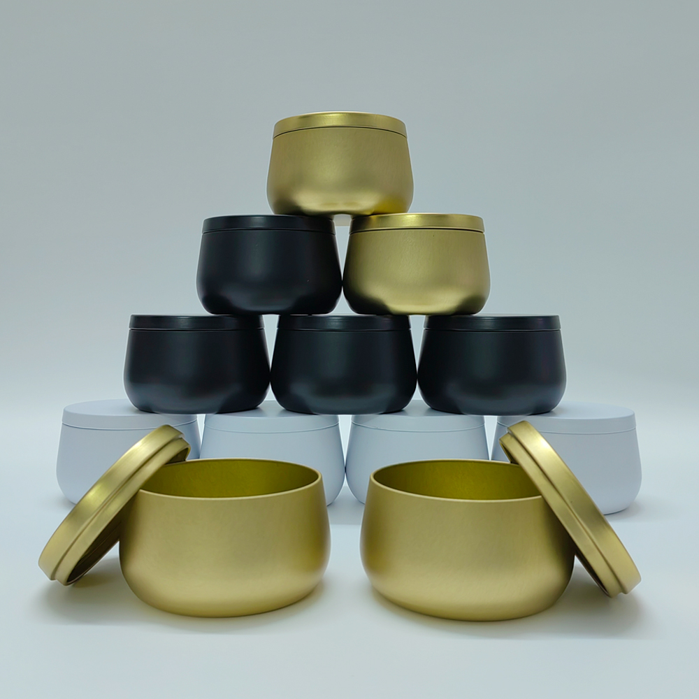 Tin Container Lid - Pots de bougies en métal blanc