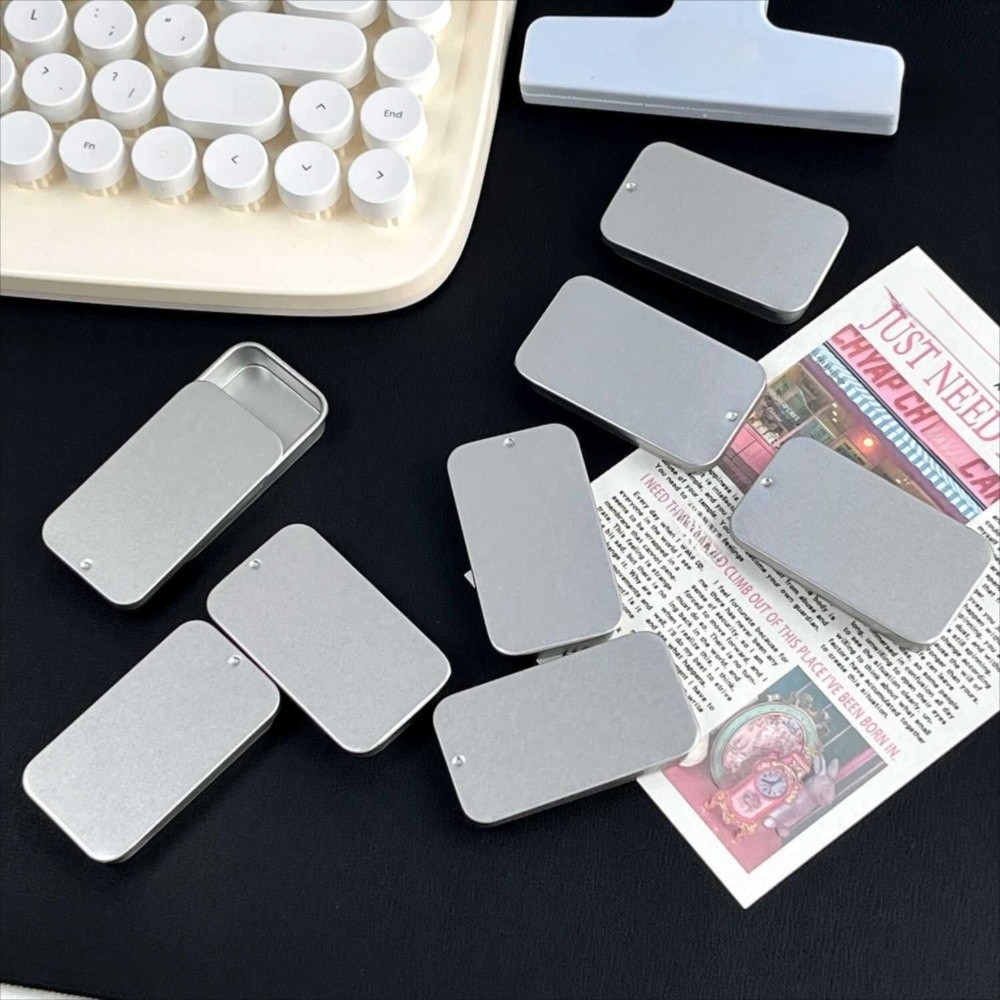 Tin Container Lid - Boîte en fer à couvercle coulissant